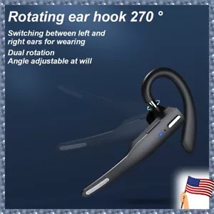 Wireless Earpiece Bluetooth 5.3 Trucker Handsfree Earphone Single Earbud Headset - Picture 1 of 15