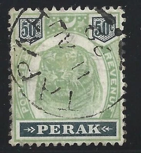 1898 Malaysian States PERAK - SG 75 - 50c. green and black - USED - Picture 1 of 1