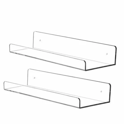 Clear Vinyl Record Shelf Wall Mount-Acrylic Album Record Holder Display 2/4/6Pk - Image 1 of 4