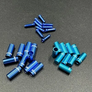 30-tlg Endkappe Hop-Up Kit 4mm Schaltung 5mm Bremshülse Zug Gehäuse blau/cyan - Bild 1 von 3