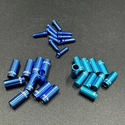 30 Pc End Cap Hop-Up Kit 4mm Shift 5mm Brake Ferrule Cable Housing Blue/Cyan - Image 1 of 2