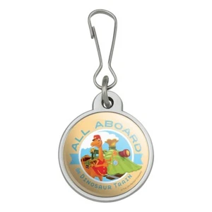 All Aboard the Dinosaur Train Jacket Handbag Purse Zipper Pull Charm - Imagen 1 de 5