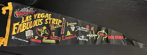Las Vegas Fabulous Strip 26" Black Felt Pennant - Vintage 1970's - Picture 1 of 1