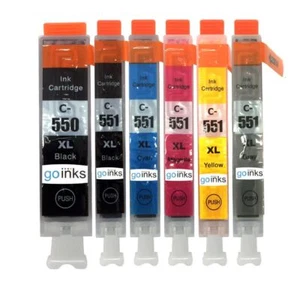 6 Tintenpatronen als Ersatz für Canon PGI-550 & CLI-551 (1x 6er Set) kompatibel - Bild 1 von 1