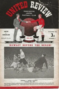MANCHESTER UNITED v SUNDERLAND ~ 20 OCTOBER 1951 ~ UNITED CHAMPIONSHIP SEASON!! - Picture 1 of 3