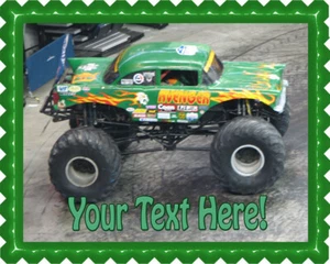 Monster Truck Avenger - Edible Cake Topper or Cupcake Topper - Picture 1 of 15