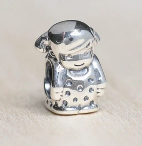 New Authentic Pandora Charm Precious Girl Bead 791531 Bead W Tag & Suede Pouch - Picture 1 of 8