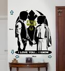 Star Wars Princess Leia & Han Solo Love Wall Vinyl Sticker/Decal