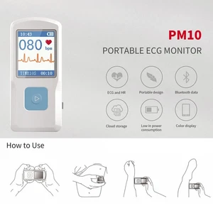 CONTEC Tragbarer EKG-EKG-Monitor, Datum, Einkanal-EKG, PC-Software