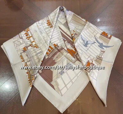 Sallys Boutique 18 Momme Sarga Seda Envolvente Bufanda Techo Gato Estampado 2 Rostros Chal 35" Foto 1 de 4