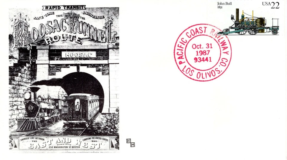 PACIFIC COAST RAILWAY CO, LOS OLIVOS 1987 FDC9082 - Image 1 of 1