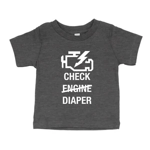 Funny Check Diaper Gift Toddler Kids Youth T-shirt Car Racing Dad Diaper Change - Picture 1 of 13