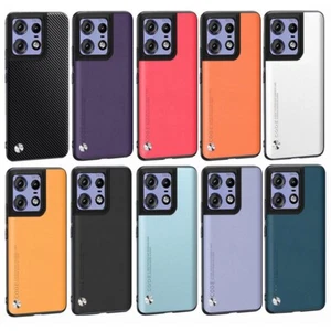 Für Motorola Edge 50Pro Glattleder Stoff beschichtet Gummi Hartschale Rückschale - Bild 1 von 22