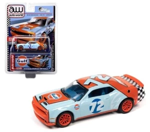 Dodge Challenger SRT Hellcat 2019 Autoworld 1/64 Gulf #72 azul claro CP7941 - Imagen 1 de 1