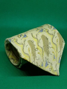 Jerry garcia silk neck tie 4" × 57" yellow gold brown purple capillaries  - Picture 1 of 3