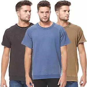 Mens T Shirt Plain Crew Neck Short Sleeve T-Shirt Pullover Casual Sweat Top S-XL - Picture 1 of 19