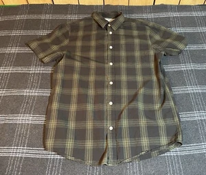 Urban Pipeline Ultimate Shirt Men' Medium Green Long Sleeve Button Up Plaid - Picture 1 of 7