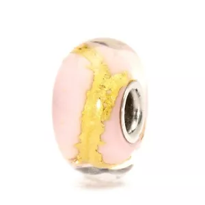 Trollbeads Elfbeads 925 Sterling Silver Core Glass Bead 22K Gold PINK GOLD - Picture 1 of 1