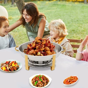 Juego de platos para frotar 5,5 L calentador de alimentos acero inoxidable juego de buffet catering chafer sartén - Imagen 1 de 14