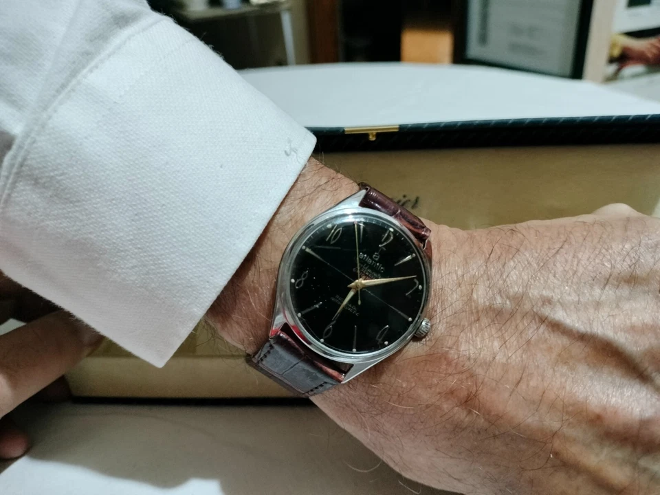 orologio Atlantic Worldmaster 36 mm Swiss Made 1969 cassa a vite numerata  - Imagen 1 de 4