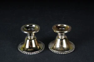 2 Klassische Silber Kerzenleuchter 925 Sterling Deutschland vergoldet - Picture 1 of 6