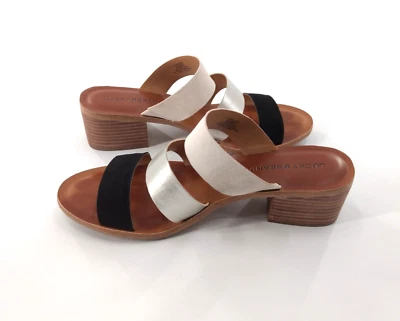 Lucky Brand 凉鞋 9.5 米 Rileigh2 三带皮革粗跟休闲拖鞋 — 第 1/4 张图片