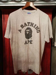 Bape A Bathing Ape Swarovski Gris Negro Nigo OG Camiseta L Grande - Imagen 1 de 7