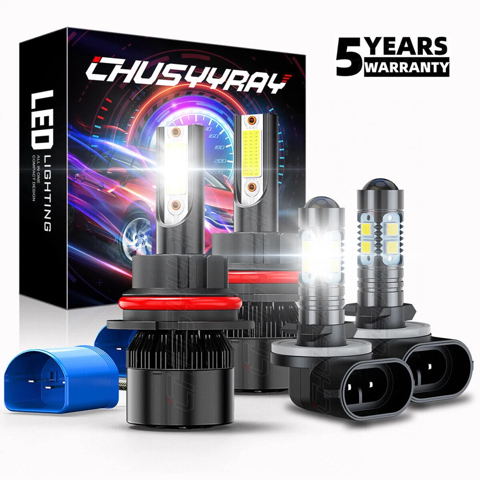 Kit de faros LED de haz alto bajo + faros antiniebla C6 para Dodge Stratus 2001-2005 Foto 1 de 4