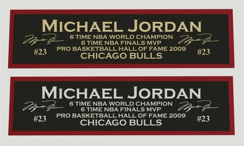Michael Jordan color black/red nameplate for signed basketball photo jersey Cover