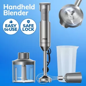 Hand Blender Electric Immersion Silent 4-in-1 Stick Mixer Food Whisk 1000W - Picture 1 of 11