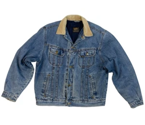 VTG LEE RIDERS UNION MADE SANFORIZED QUILT LINED DENIM JACKET CORD COLLAR L 42 - Picture 1 of 5