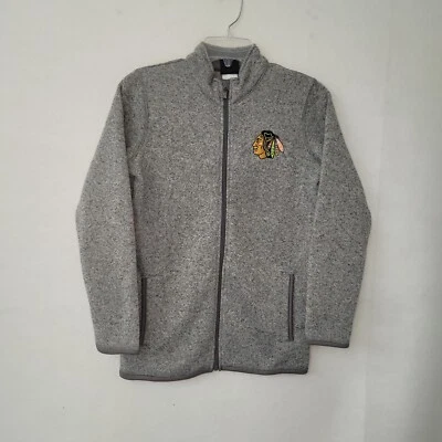 NHL Chicago Blackhawks куртка Kids M 8-10 серый полный молнии флис логотип хоккей - Изображение 1 из 4