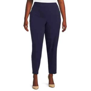 Just My Size Dress Pants Women Size 2X Plus Navy Polyester Tummy Control Pull-On - Picture 1 of 5