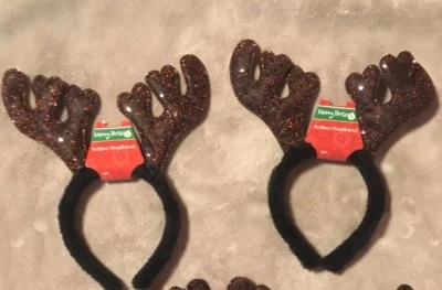LOT 2@ Reindeer ANTLERS or Elf Headband CHRISTMAS HEADBAND NEW By Merry Brite  - Image 1 of 3