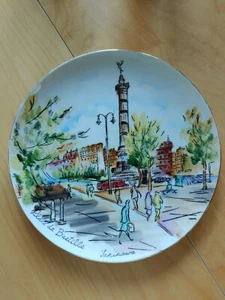 Collectible Tilso Japan Place de Bastille Paris France Takikawa Decorative Plate - Picture 1 of 2
