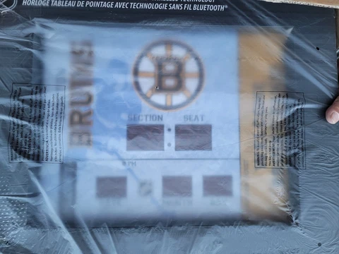 Team Sports America Boston Bruins hockey Bluetooth Scoreboard Wall Clock NEW Cover