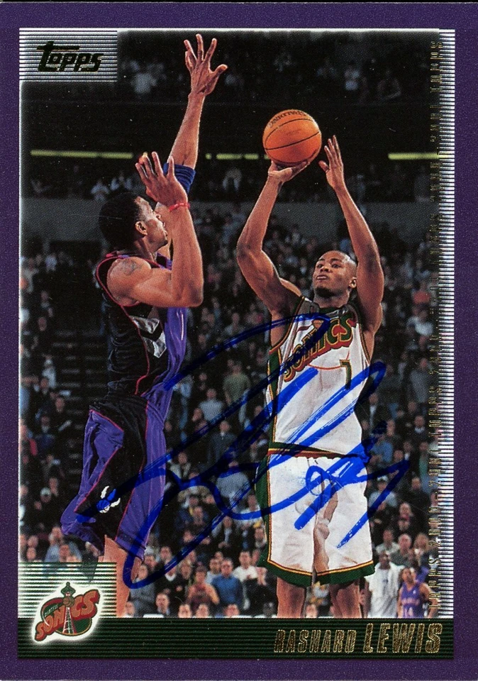 2000-01 Topps RASHARD LEWIS Signed Card autograph AUTO SUPERSONICS - Image 1 of 1