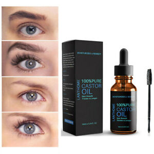 100%Pure Organic Castor Essence Oil for Eyelashes Eyebrow Hair Growth Serum 10ml