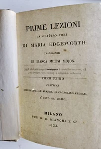 1833-1834 - PRIME LEZIONI DI MARIA EDGEWORTH - TRAD. BIANCA MILESI MOJON - 4 VOL - Picture 1 of 16
