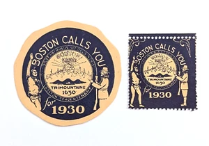 Poster Stamp Boston Calls You 1930 Tercentenary 300th Anniversary MA - Picture 1 of 8
