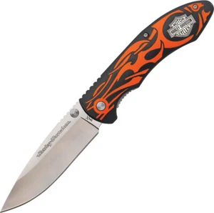 Case Cutlery Harley Davidson Tec X Linerlock Orange Flames Folding Knife 52119 - Picture 1 of 1