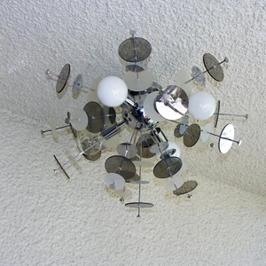 SPUTNIK CHROME FLUSH MOUNT CHANDELIER 4 LIGHTS - Picture 1 of 12
