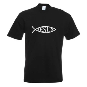Jesus Fisch T-Shirt Motiv bedruckt Funshirt Design Print - Bild 1 von 19