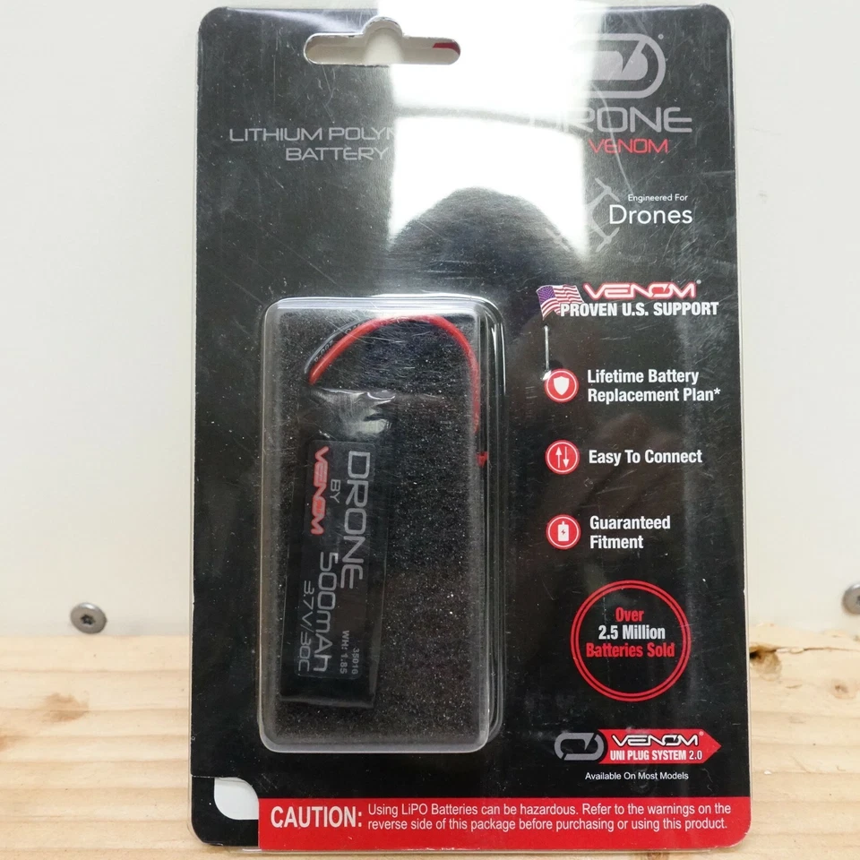 Venom Gara 35016 Litio Polimero Batteria Uniplug Sistema 2.0 3.7V/30C 500mAh - Immagine 1 di 1