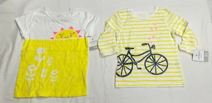 (2) NWT Carter's Sun Bike Short / Long Sleeve Size 6X Kids Shirt Top Girls - Picture 1 of 6