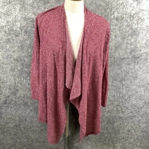 Barefoot Dreams Pullover Damen Small/Medium burgunderrot kaskadenförmig vorne offen Cardigan - Bild 1 von 10