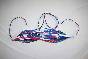 Top de bikini OP Ocean Pacific bandera de EE. UU. M 7-9 NUEVO - Imagen 1 de 3