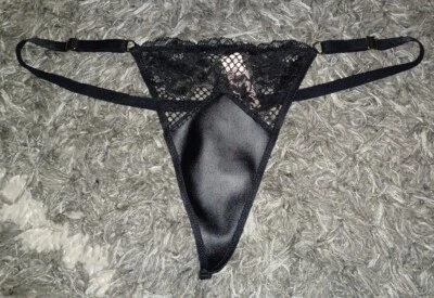 Nuevo VS ajustable imitación cuero red floral v cadena panty medio negro  Foto 1 de 3