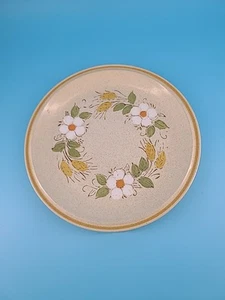 Piatto da portata vintage Hearthside Garden Festival fiori prateria gres giallo - Foto 1 di 3