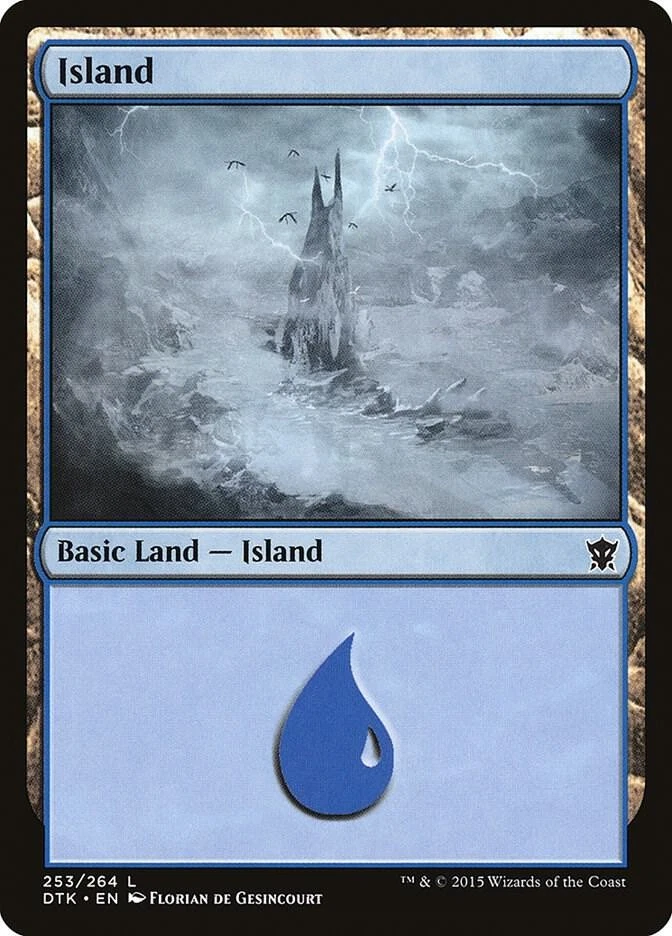 Magic the Gathering MTG Island Dragons of Tarkir DTK 253/264 Basic Land NM/M - Image 1 of 1